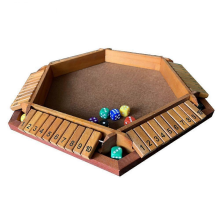 1-6 Players Shut The Box Dice Game, Wooden Board Table Math Game with 6 Dice for Kids & Adults, Picnic, Home, Party or PubYMHC