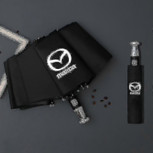 Mazda Regen- und Windschirm mit 10 Streben und Auto-Logo - DD
