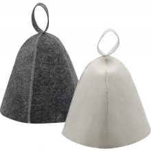 Gray and WhiteSauna Hat, 2pcs Felt Sauna Hat, Sauna Hat For Men And Women, Sauna Accessories Felt Cap Sauna Cap Shower Cap For Sauna Bath