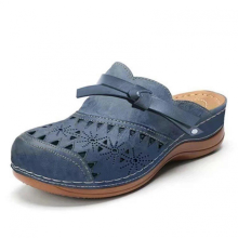 Blue41Women Orthopedic Hollow Carved Walking Sandals Slip-on Shoes for Outdoor Travel Shopping