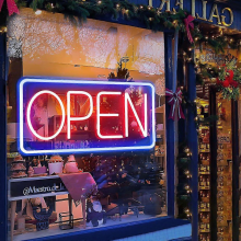 MulticolorStyle COpen Sign Neon LED Light Bar Cake Shop Decor Dimmable Business Illuminated Signage