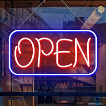 MulticolorStyle IOpen Sign Neon LED Light Bar Cake Shop Decor Dimmable Business Illuminated Signage
