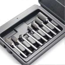 Silver8PCS Carbide Burr Set 1/4Inch Shank Tungsten Steel Double Cut Die Grinder Bits, Carbide Rotary Burr for Polishing