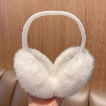 Bianco Nuovo Morbido Peluche Scalda Orecchie Invernali Caldi Paraorecchie Unisex