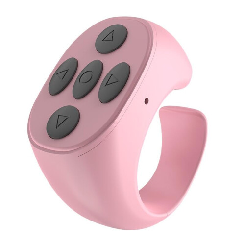 Bluetooth Remote Control Ring with Charging Case, Page Turner and Shutter for Phones Tablets Kindle Pink