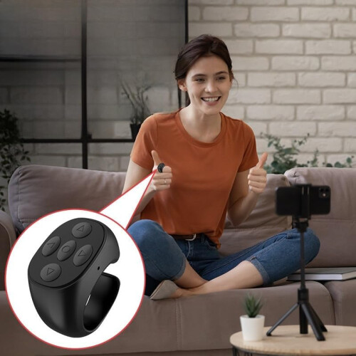 Bluetooth Remote Control Ring with Charging Case, Page Turner and Shutter for Phones Tablets Kindle Pink 2