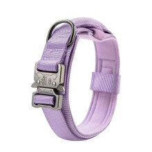 Outdoor Sports Style Tactical Dog Collar Model A0040GCPurple Size M Neck 3745CM MediumLarge Dogs Traction Training