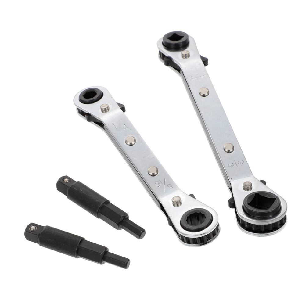 Ratchet Wrench Set With Dual End Spanner For Refrigeration And Auto Ergonomic Grip 9347817533477