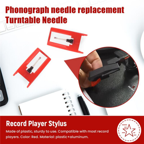 LP Phonograph Record Player Stylus Needle Replacement,5 Pcs Stylus Turntable Needle for Record Turntable Player 2