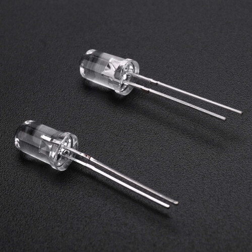 100 pcs 5mm Warm White LED Diode Lights  3V 20mA Bulb Lamps Electronics Components Light Emitting Diodes 1