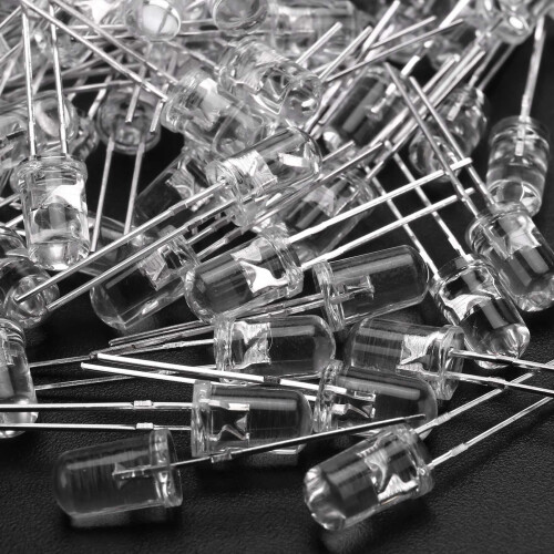 100 pcs 5mm Warm White LED Diode Lights  3V 20mA Bulb Lamps Electronics Components Light Emitting Diodes 2