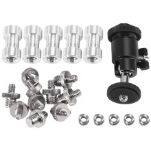 Kameraskruv, 21 St 1/4 Tum 3/8 Tum Omvandlare GäNgade Skruvar 1/4 Tum Hot Shoe Adapter Montering Kamera Kulhuvud Set Kamera/Stativ/ Monopod/Light