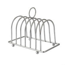 Stainless Steel Toast Rack with 6 Slots AntiSoggy Feet Bread Holder for Kitchen Cafe Home