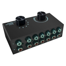 6 in 1 Out L / R Stereo Audio Switcher met Mute-Knop Draagbare RCA Stereo Audio Audio Splitter