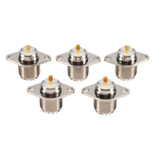 5 STUKS UHF SO239 Vrouwelijke 2 Gaten Vrouwelijke Jack met Ruitvormige Flens Soldeerpaneel RF Connector Socket Vrouwelijke Connector