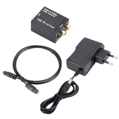 Digital-Zu-Analog-Audiokonverter UnterstüTzt -Glasfaserkoaxial zu RCA R/L-Audiodecoder SPDIF DAC EU-Stecker