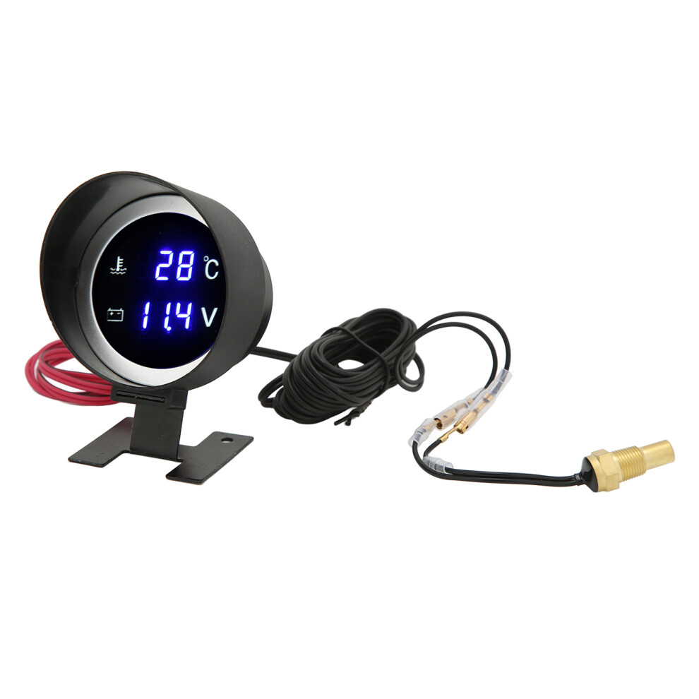Digital Water Temp Gauge Volt Meter Dc 9V-36V For Car Motorcycle Atv Blue/Light 7901375828783