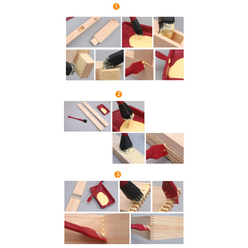Complete Silicone Wood Glue Kit with Brushes & Spreader, Red/Black 2
