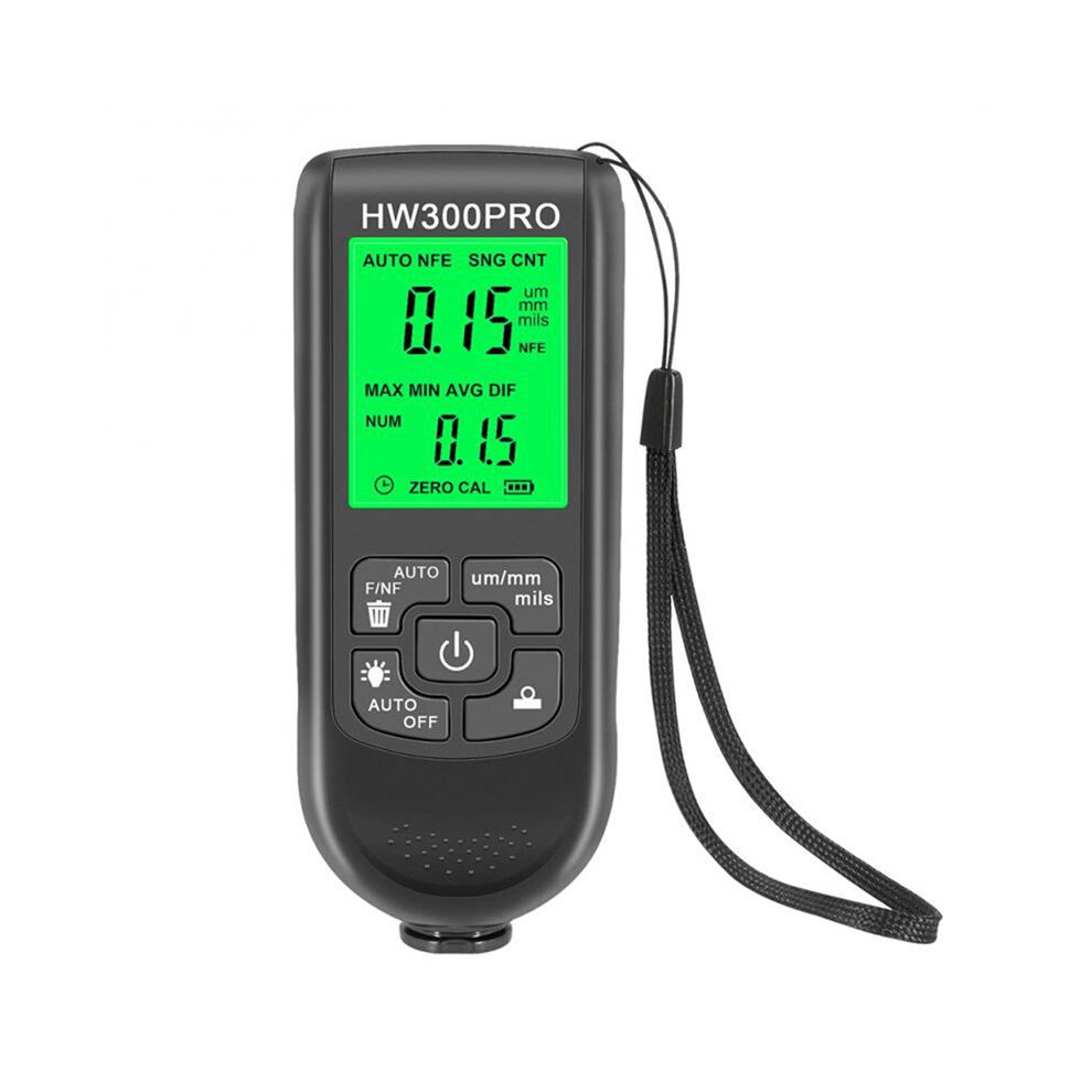 Hw-300Pro Coation Thickness Gauge 0-2000Um Car Paint Film Thickness Tester Car Automotive Paint Meter-Black 6031645527397