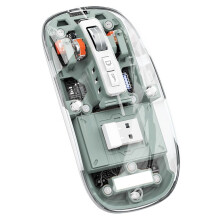 Transparente Magnetische Dreifachmodus--Kompatible 2,4-G-Funkmaus, Wiederaufladbar mit Einem Klick, Desktop-Typ-C (GrüN)