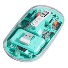 Bas TråDlöS -Mus 3-LäGes Transparent Mus 2,4G+Bluetooth5.0 för BäRbar Dator/Surfplatta GröN