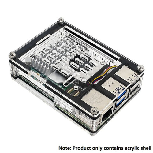 9-Lagers Akrylfodral för Raspberry Pi 5 Kompatibel med för Raspberry Pi 5 Active Cooler 1