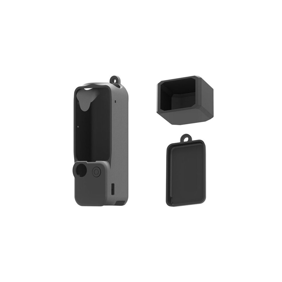 For Osmo Pocket3 Camera Silicone Case Multifunctional Convenient Lens Body Protective Cover, Black 6032645689078