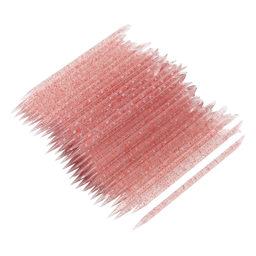 Red Disposable Nail Cuticle Pusher 100Pcs Dual End Manicure & Pedicure Sticks