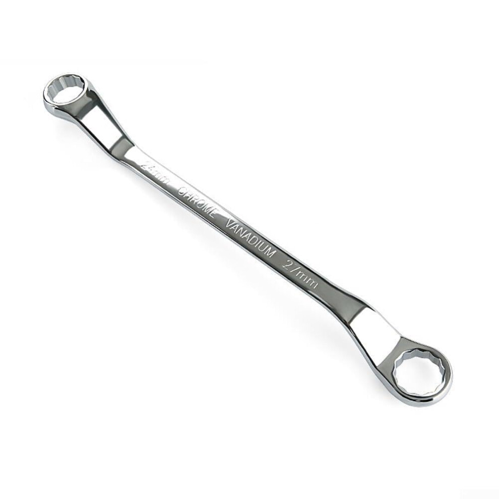 Offset Box End Wrench Spanner Set 45Degree Double Ended Metric Flare Nut Wrenches 24X27mm Chrome Vanadium Steel 9382693427328