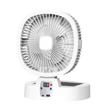 Portable USB Fan Rechargeable Oscillating Quiet Foldable Design with LED Light for Camping Office