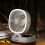 Portable USB Fan Rechargeable Oscillating Quiet Foldable Design with LED Light for Camping Office 5