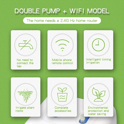 Automatic Watering System with Dual Pump Smart App Control, WiFi Remote Plant Irrigation Device 2