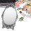 Vintage Floral Embossed Beaded Edged Desktop Makeup Mirror, Silver 13