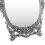 Vintage Floral Embossed Beaded Edged Desktop Makeup Mirror, Silver 10