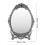 Vintage Floral Embossed Beaded Edged Desktop Makeup Mirror, Silver 4
