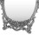 Vintage Floral Embossed Beaded Edged Desktop Makeup Mirror, Silver 12