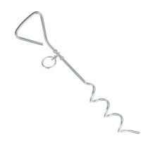 Heavy Duty Stainless Steel Dog Tie Out Stake Leash Anchor for Camping, Outdoor Safety, 24-Inch, Rust-Resistant