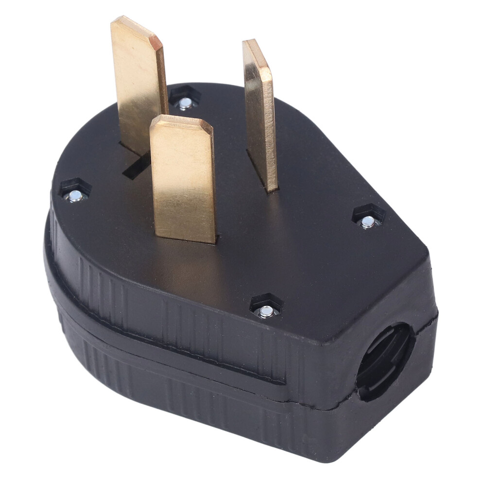 Nema 10-50P 3-Prong Brass Plug 50A 125V/250V Industrial Connector 7891375833415