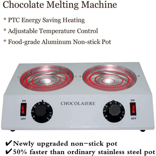 Chocolate Melting Machine 80W Electric Double Pot with Adjustable Temperature Control for Baking 1
