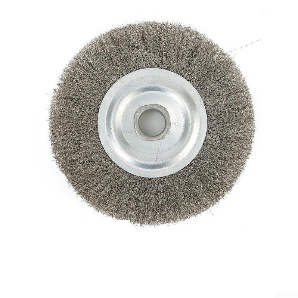 Stainless Steel Wire Brush 5Inch For Bench Grinder, Crimped Design, 16Mm Hole, Deburring And Rust Removal 9199774112697