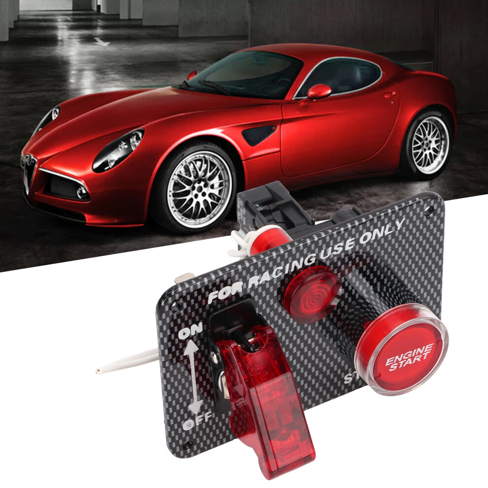 Car Ignition Switch Panel 12V 40A Carbon Fiber Aluminum Alloy Universal Fit 3371375834031
