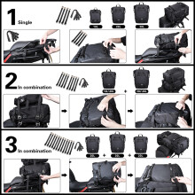Motorbike Saddle Rack Bag 45L Waterproof Motorcycle Luggage Pack Multi-Function