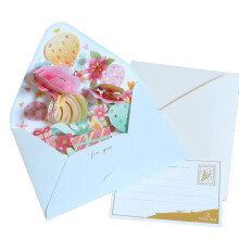 Festive Flower Greeting Card Handmade Popup Card Attention To Detail Gift Materials B Happiness