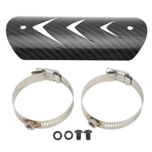 Universal Stainless Steel Heat Shield Carbon Fiber Style for Motorcycles