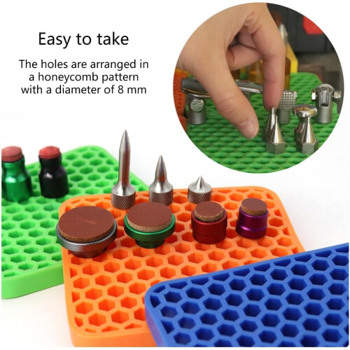 Efficient Tool Storage Silicone Pad Chuck Head Holder For Replacement Heads Orange Color 1