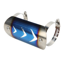 Stainless Steel Motorcycle Muffler Heat Shield Cover Universal Bluing 12.5 inch