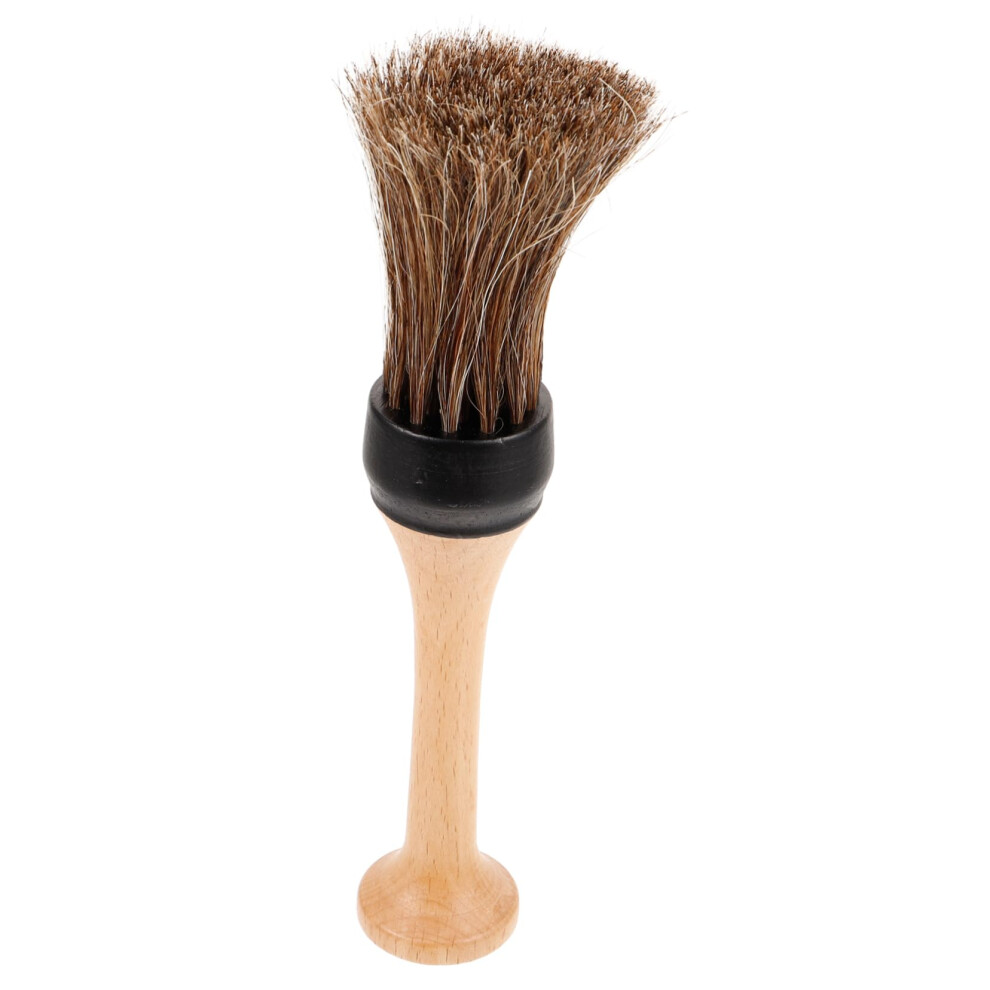 Barber Neck Duster Brush with Wooden Handle for Gentle Hair Removal and Salon Cleaning