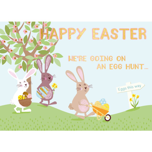 Easter Egg Hunt Hoppy Hunting Fun Pop Up Easter Greeting Card 2
