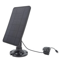 Chargeur solaire de 10W pour caméra de sécurité et téléphone – 5V Micro USB Noir