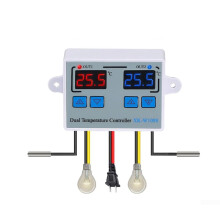 XKW1088 Dual Digital Temperature Controller with Dual Relay Output, Waterproof Sensor, 50C to 110C
